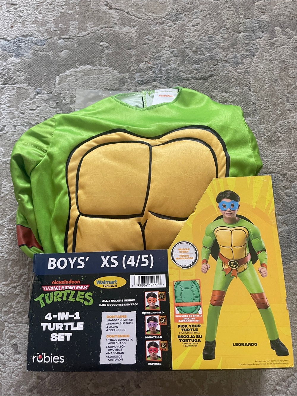 Nickelodeon Teenage Mutant Ninja Turtles Leonardo Boys' Green Costume - XS (4/5)